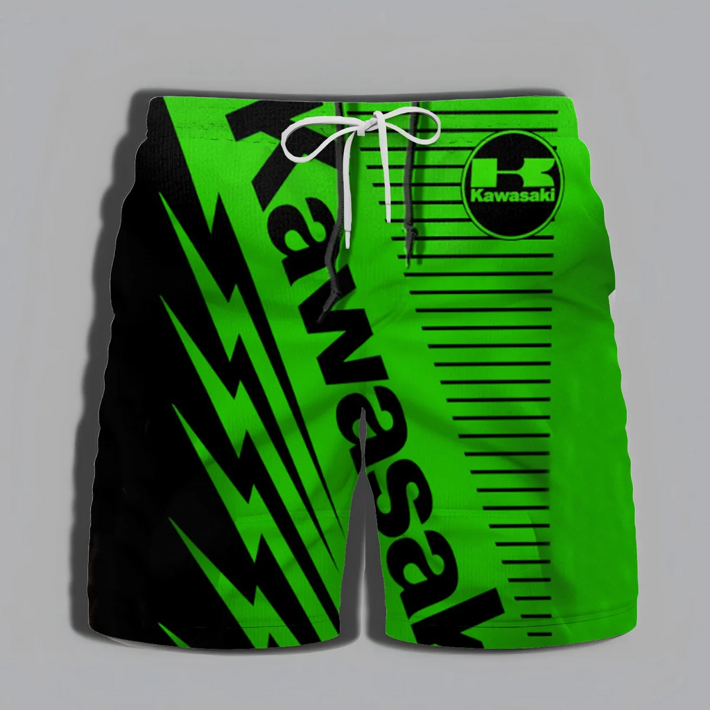 Kawasaki Adventure Men's Shorts High Quality 2025 New Product Quality Men's Motorcycle Men's Street Gym Sportswear Summer Beach
