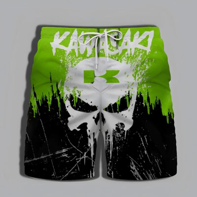 Kawasaki Adventure Men's Shorts High Quality 2025 New Product Quality Men's Motorcycle Men's Street Gym Sportswear Summer Beach