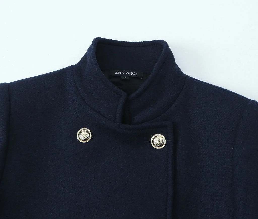 Woolen Coat Fall Fashion Black Long Coat Elegant And Pretty Women's Coats American Retro Autumn Outerwear Urban Coats