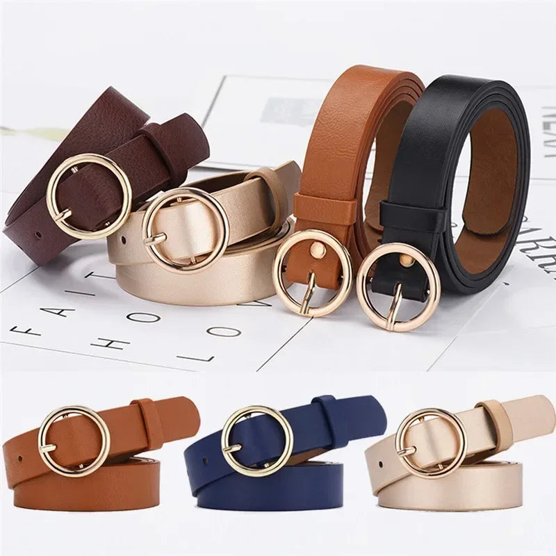 Women PU Leather Waistbands Adjustable Belts Fashion Casual Pin Buckle Belts for Waist Strap Jeans Skirt Men Female