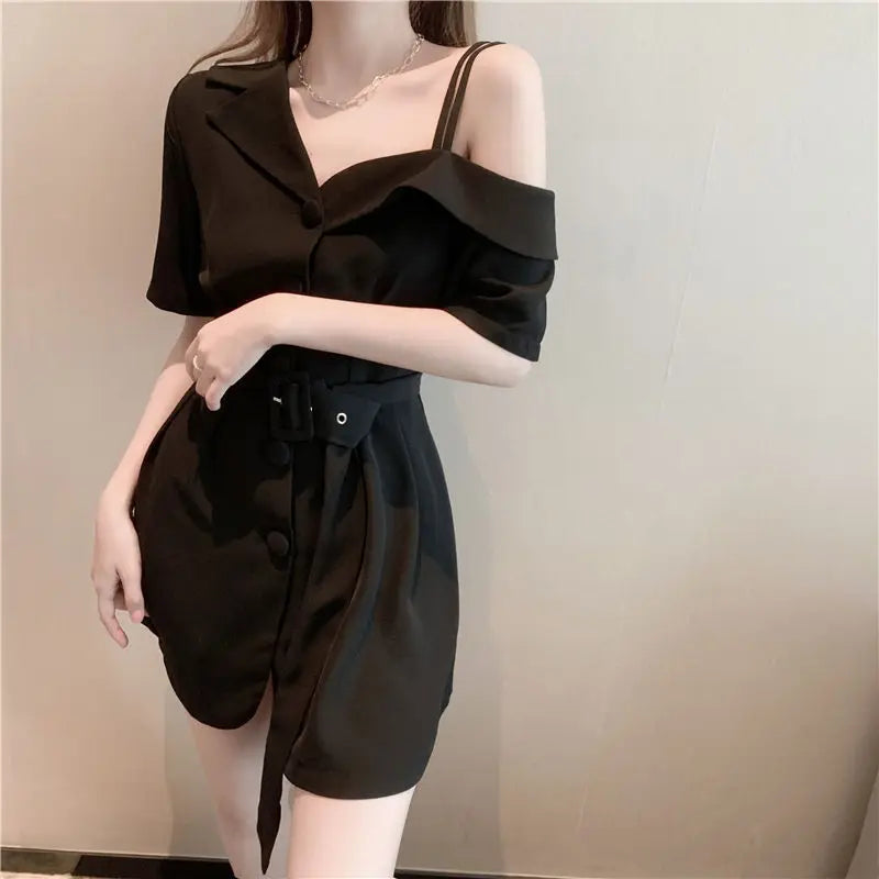 Dresses for Women 2025 Silk Clothes Formal Occasion Blazer Woman Dress Satin Chiffon Mini Short Sensual Sexy One-piece New In X