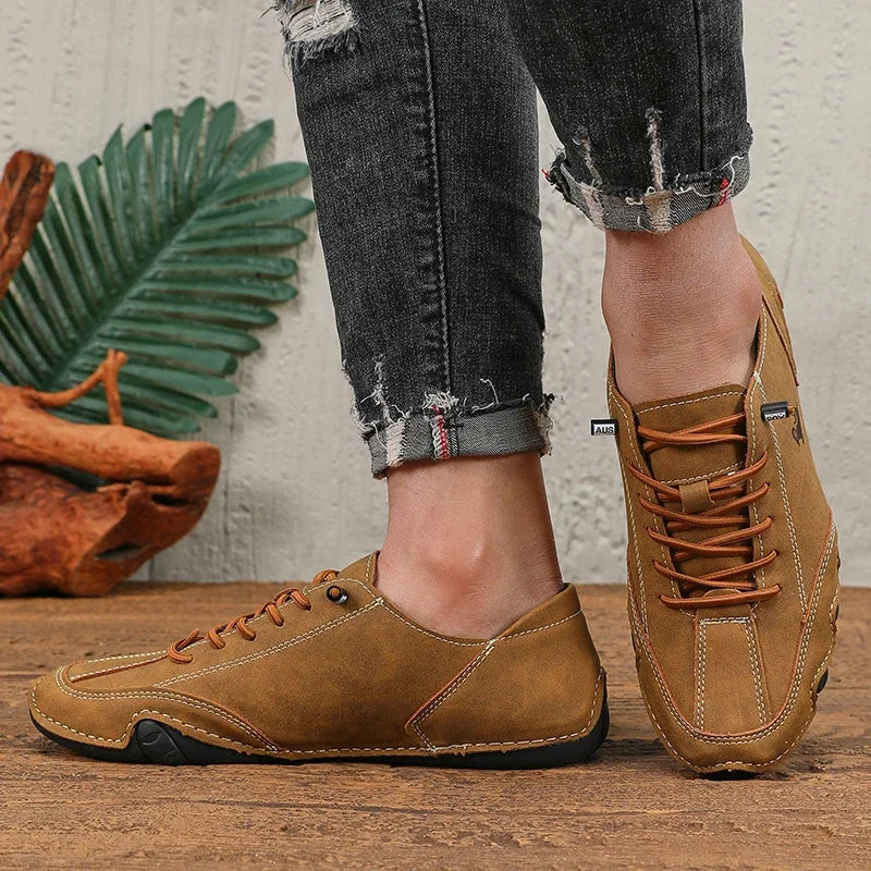 Classic Red Shoes for Men PU Leather Comfortable Walking Shoes Fashionable Women's Casual Shoes - Multifunctional Low Top Design