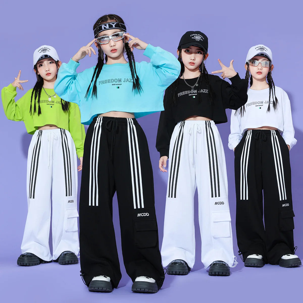 Girls Hip-hop Street Dance Trendy Clothing Children Jazz Dance Clothing Stage Shows Performance Costumes