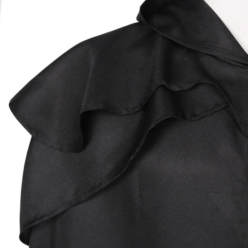 Medieval Vintage Hooded Loose Black Cloak Coats Windproof Trench Chic Winter Long Cape Poncho Gothic Mens Monk  Cosplay