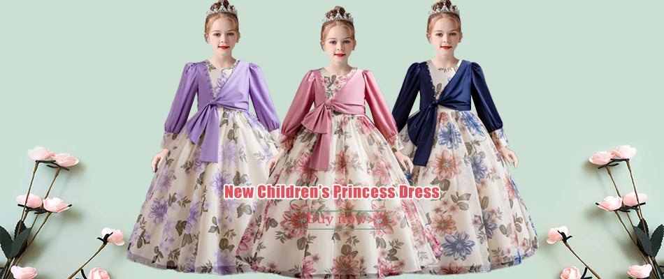 Girls Fashion Open Back Princess Dress 3-12 Years Old New Mesh Lace Long Dress Birthday Wedding Flower Girl Performance Clothing