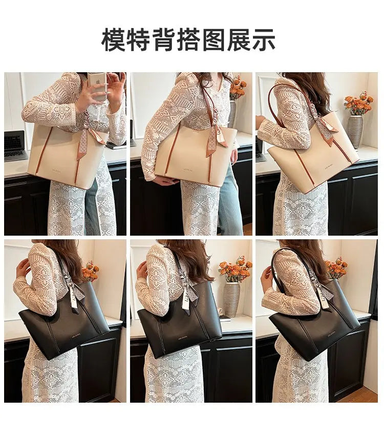 Women's Bag Casual Fashion Handbag New Summer Black Handbag Large Capacity Shoulder Bag Niche Commuter Female Bag Tote Bag