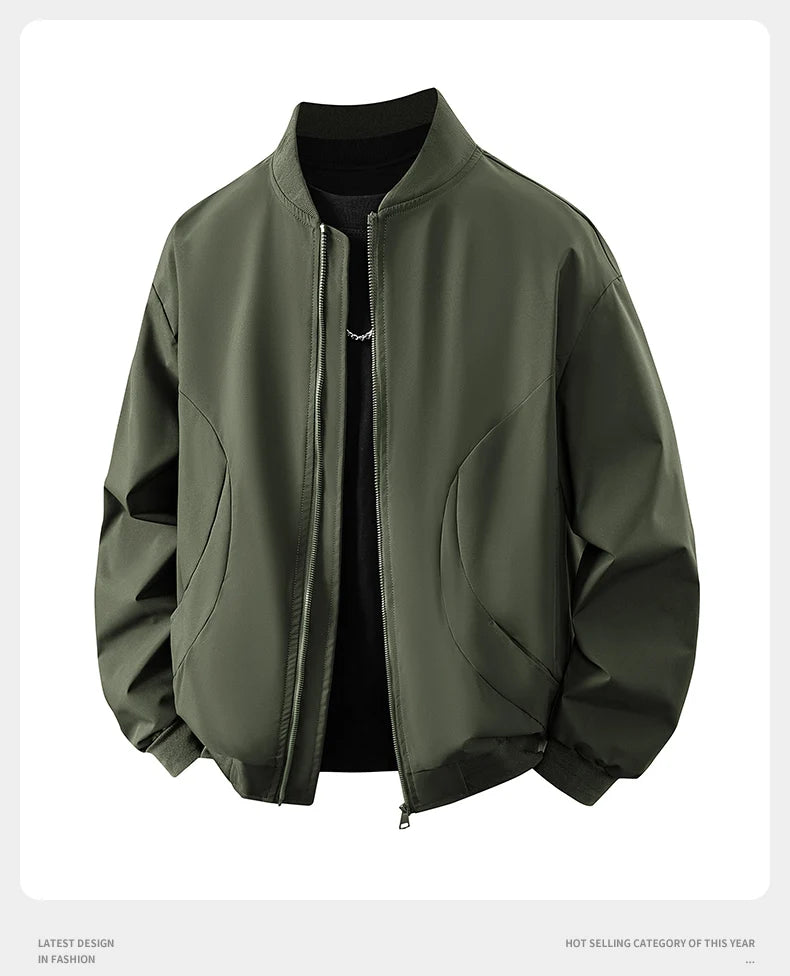 Men's Bomber Jacket Fashion Stylish Lightweight Windbreaker Spring Fall Casual Jackets for Men Outdoor Mens Coats