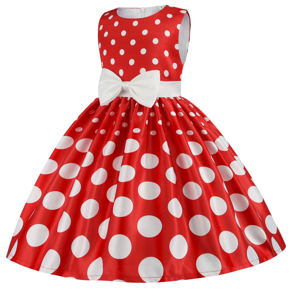Girls' clothing, girls' baby clothes, skirt with bow and polka dot pattern, imitation show, Halloween party, exquisite clothing