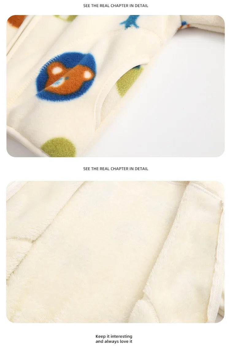 Girls Coats 1 to 8 Years Winter Children Clothes Double-Faced Heart Print Jackets Boys Plush Fleece Warm Outerwear Baby Clothing