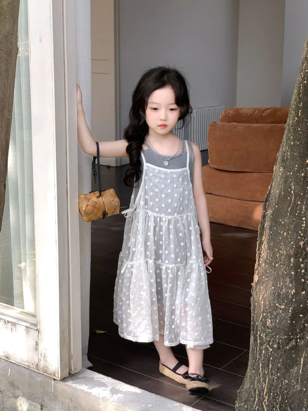 Girls Summer 2025 New Korean Sweet Clothing Suit Children's Vest Skirt Lace Embroidered Skirt Baby Casual  Fashion