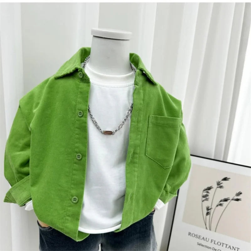 Boys Baby's Kids Blouse Coat Jacket Outwear Cotton 2024 Green Spring Autumn Shirts Outwear Sunscreen Beach Children's Clothing