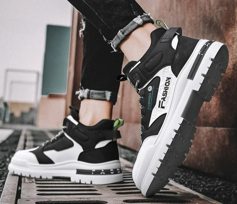 Men Sneakers Outdoor Casual Shoes New Non Slip Vulcanized Shoes Soft Sole Walking Shoe Lace-up High Top Men Shoes Tenis Hombres