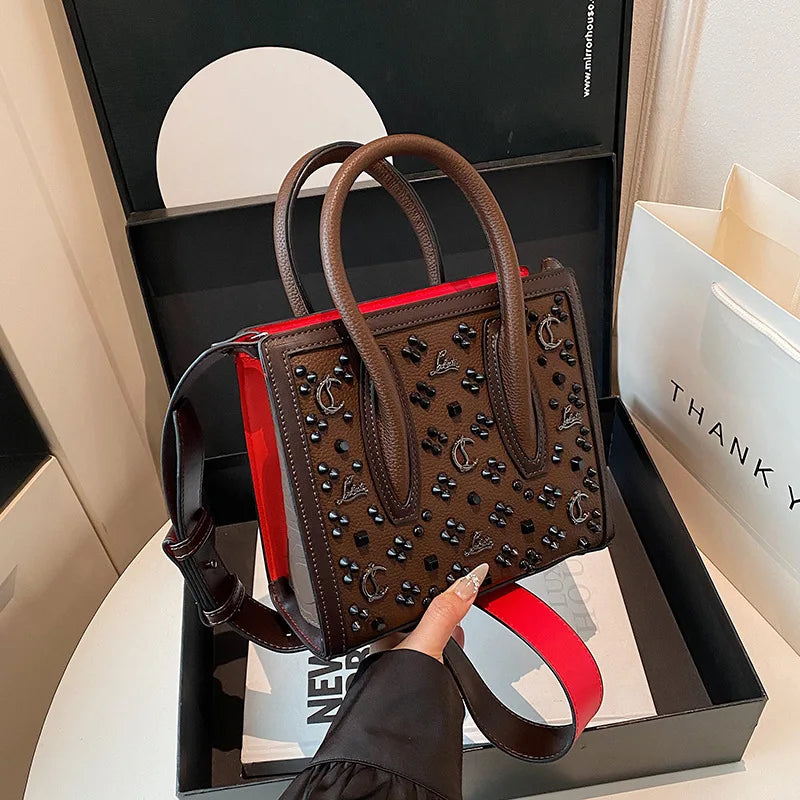 2025 New Women's Openwork Tote Bag Vintage Retro Large Capacity Shopper Crossbody Shoulder Purse Casual Chic Everyday Bag