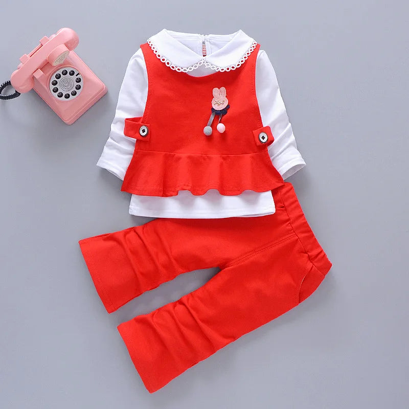 Girls' Stylish Autumn Outfit Three Piece Set 2024 New Item Baby Girl Clothes Sets for Baby Boy Clothing Mother Kids