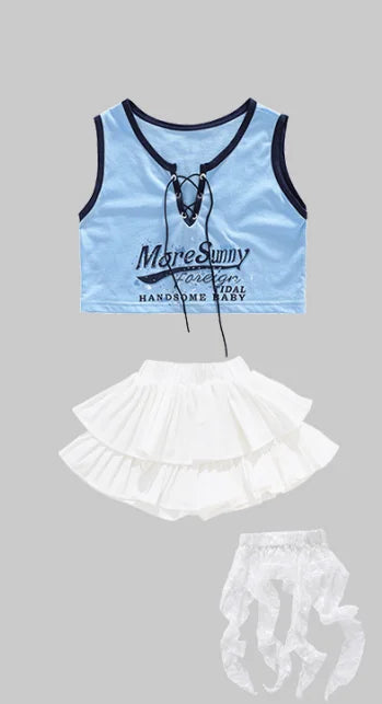 Girls Hip Hop Clothing Crop Top Cargo Pants Children K-pop Street Dance Costume Kids Girl Group Streetwear Jazz Clothes Sets