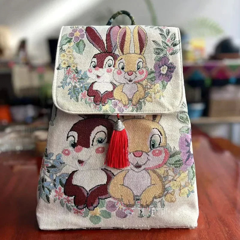 Backpacks Bags for Women Embroidery Ethnic Style Streetwear Fashion Casual Vintage Elegant Harajuku Travel Canvas Bag Sports