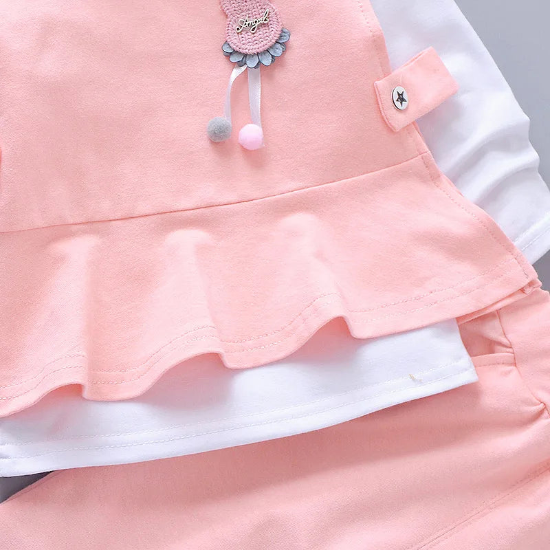 Girls' Stylish Autumn Outfit Three Piece Set 2024 New Item Baby Girl Clothes Sets for Baby Boy Clothing Mother Kids