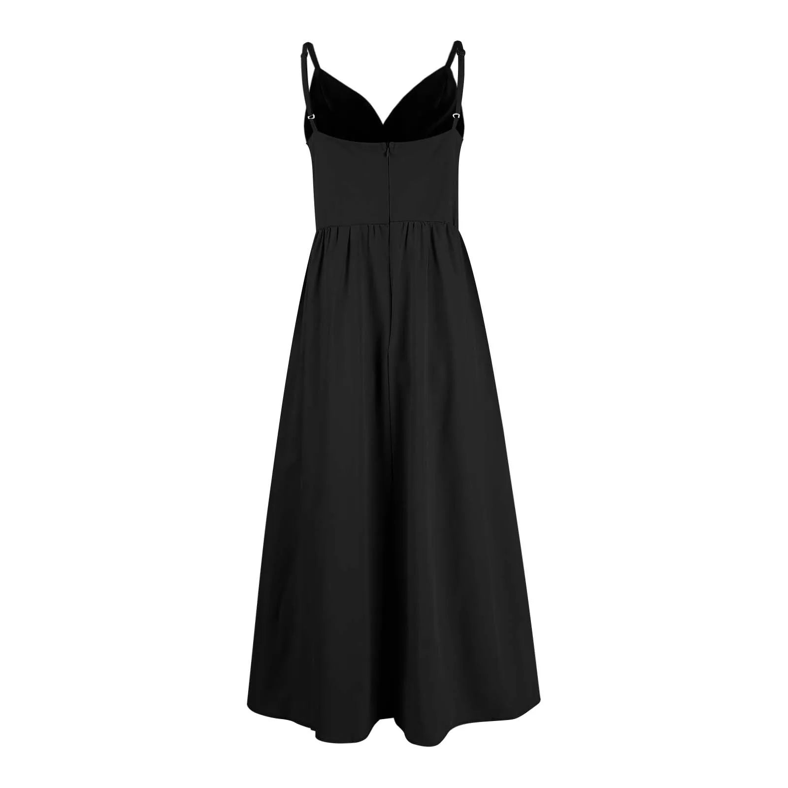dresses for women trend sexy party dresses V-Neck Big Swing Slimming Backless Sleeveless long Dress Suspenders Hollow vestidos
