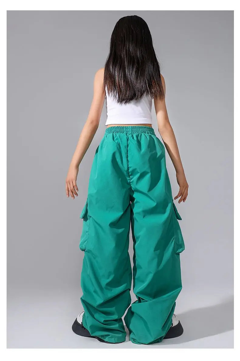 Girls Cargo Pants 5-14 Years Spring Fashion Children Loose Trousers Autumn Kids New Style Wide-leg Pants Girl Casual Clothing