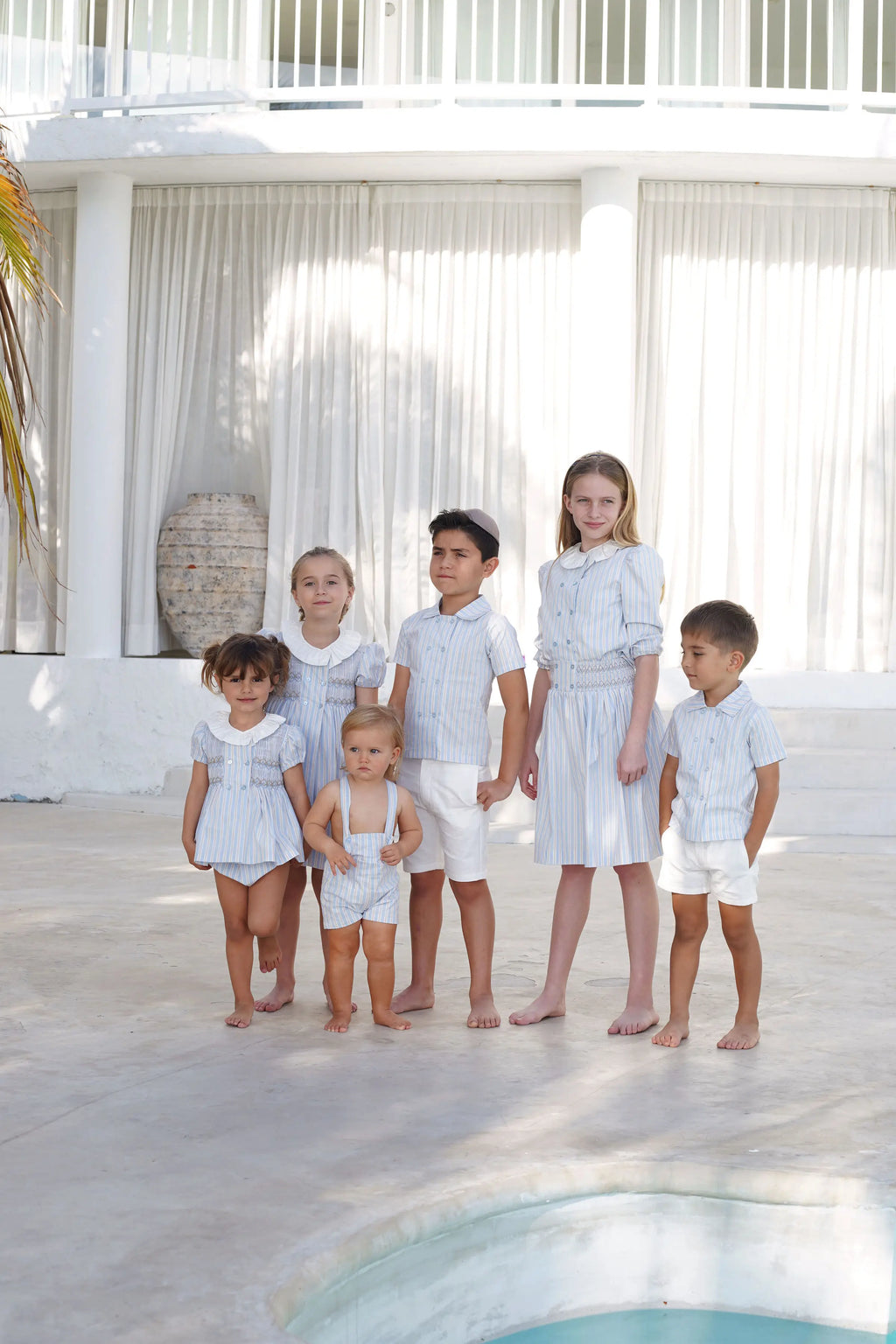 AP Summer Heirloom Striped Collection 2025SS Girls Handmade Smocked Dress Cute Baby Gilrl Set Boys Family Matching Clothing