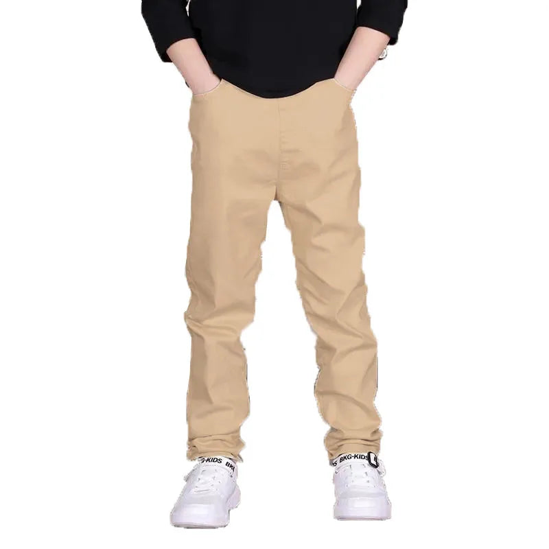 Children's Clothing Boys And Girls Casual Pants Spring Autumn 2023 New Fashion Black White Student Costumes Big 100%  Cotton