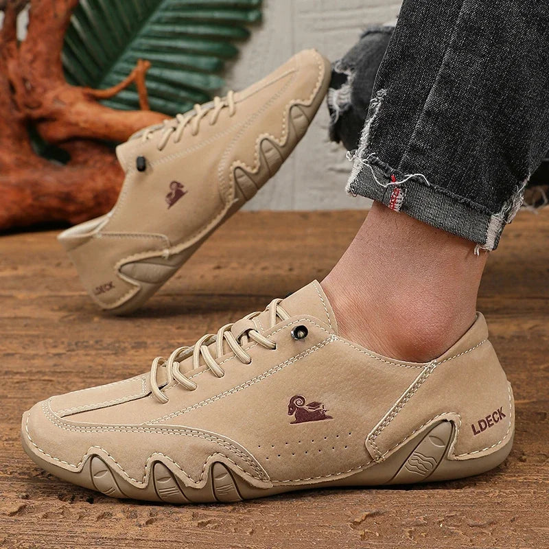 Classic Red Shoes for Men PU Leather Comfortable Walking Shoes Fashionable Women's Casual Shoes - Multifunctional Low Top Design
