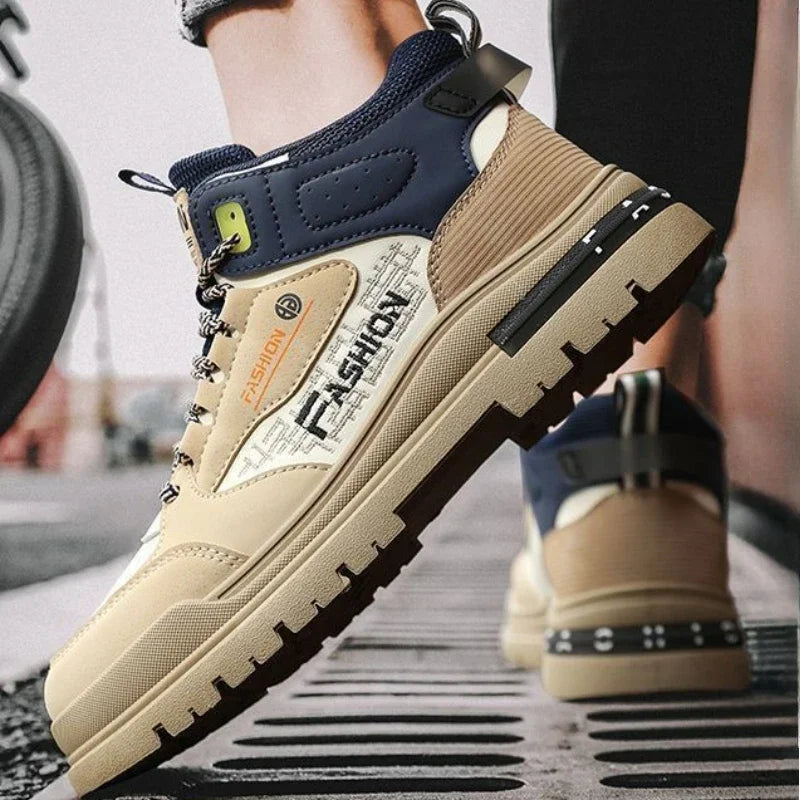Men Sneakers Outdoor Casual Shoes New Non Slip Vulcanized Shoes Soft Sole Walking Shoe Lace-up High Top Men Shoes Tenis Hombres