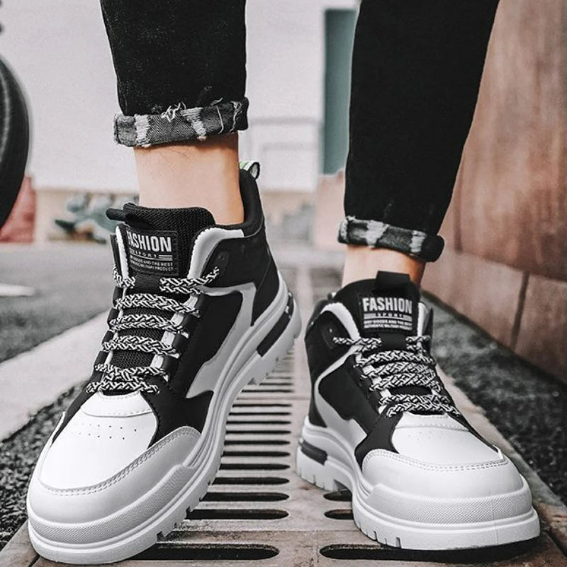 Men Sneakers Outdoor Casual Shoes New Non Slip Vulcanized Shoes Soft Sole Walking Shoe Lace-up High Top Men Shoes Tenis Hombres