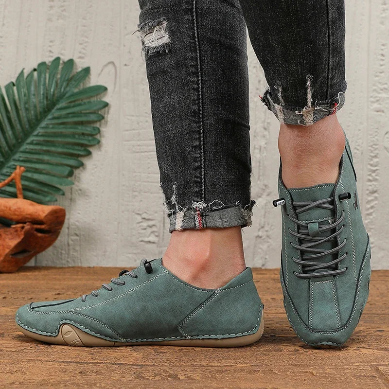 Classic Red Shoes for Men PU Leather Comfortable Walking Shoes Fashionable Women's Casual Shoes - Multifunctional Low Top Design