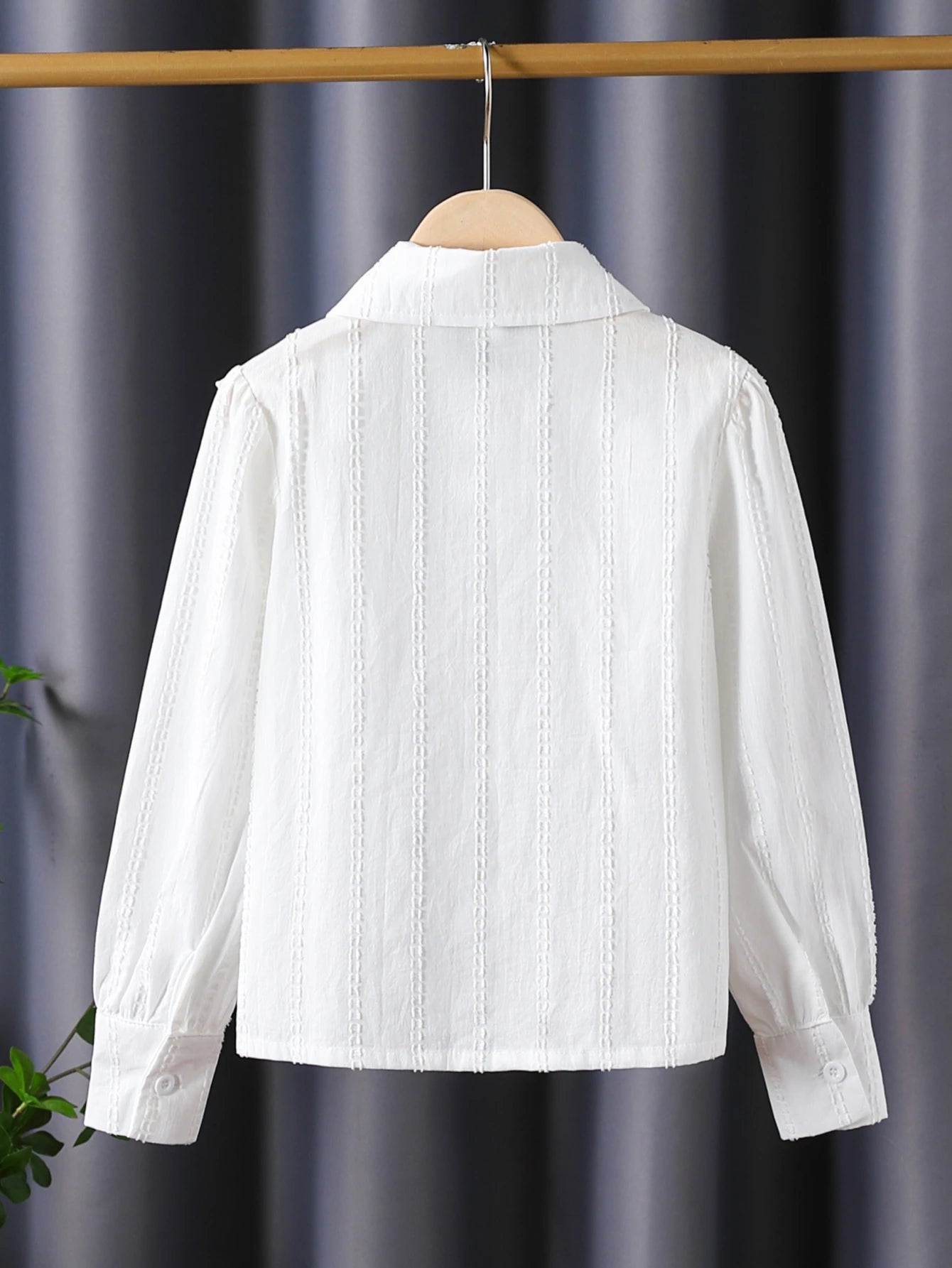 Girls' Spring and Autumn Shirts, Casual and Simple, Lapel, Solid Color, Long-Sleeved, Open-Front Tops, Little Girls' Autumn Versatile College Style Clothing