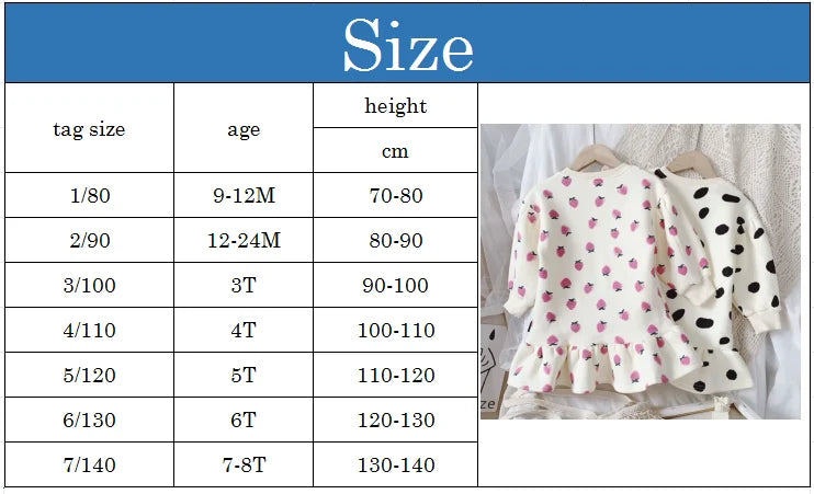 Girls Dress Autumn Spring New Girls' Splicing Pleated Dress Polka Dot Printed Baby Kids Casual Clothing