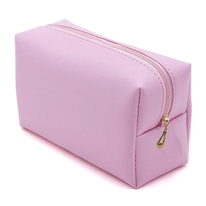 Women's Makeup Bag Large Capacity Leather PU Handheld Cosmetic Bags For Ladies Portable Waterproof Travel Wash Storage Bag