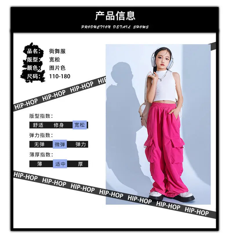 Girls Cargo Pants 5-14 Years Spring Fashion Children Loose Trousers Autumn Kids New Style Wide-leg Pants Girl Casual Clothing