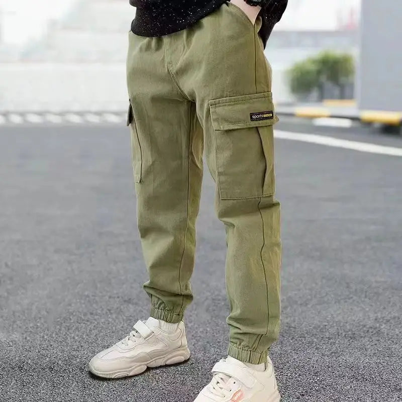 Boys Cargo Pants Spring Autumn Thick Boys Trousers Casual Kids Sport Pants Teenage Children Clothes For 5-12 Years Kids Clothing