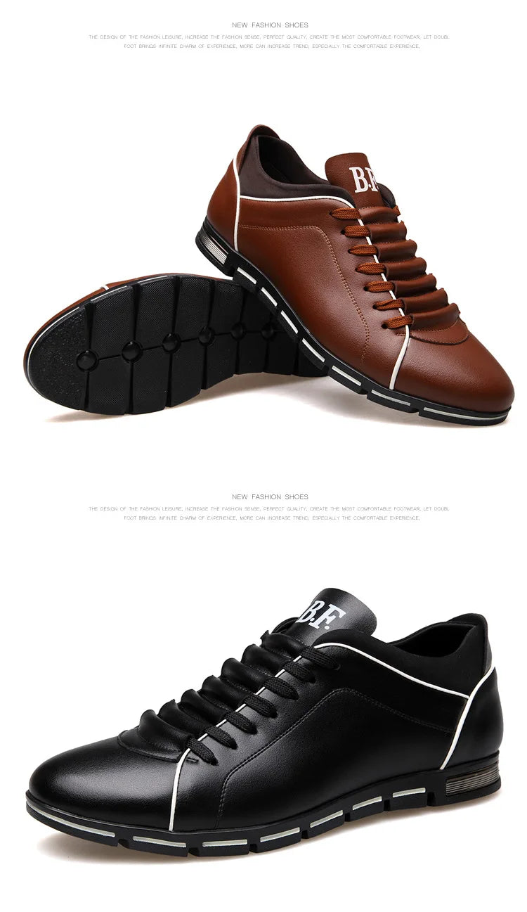 Men Shoes Casual Sneakers Spring Autumn New  Fashion Solid Leather Shoes Formal Business Sport Flat Round Toe Light Breathable