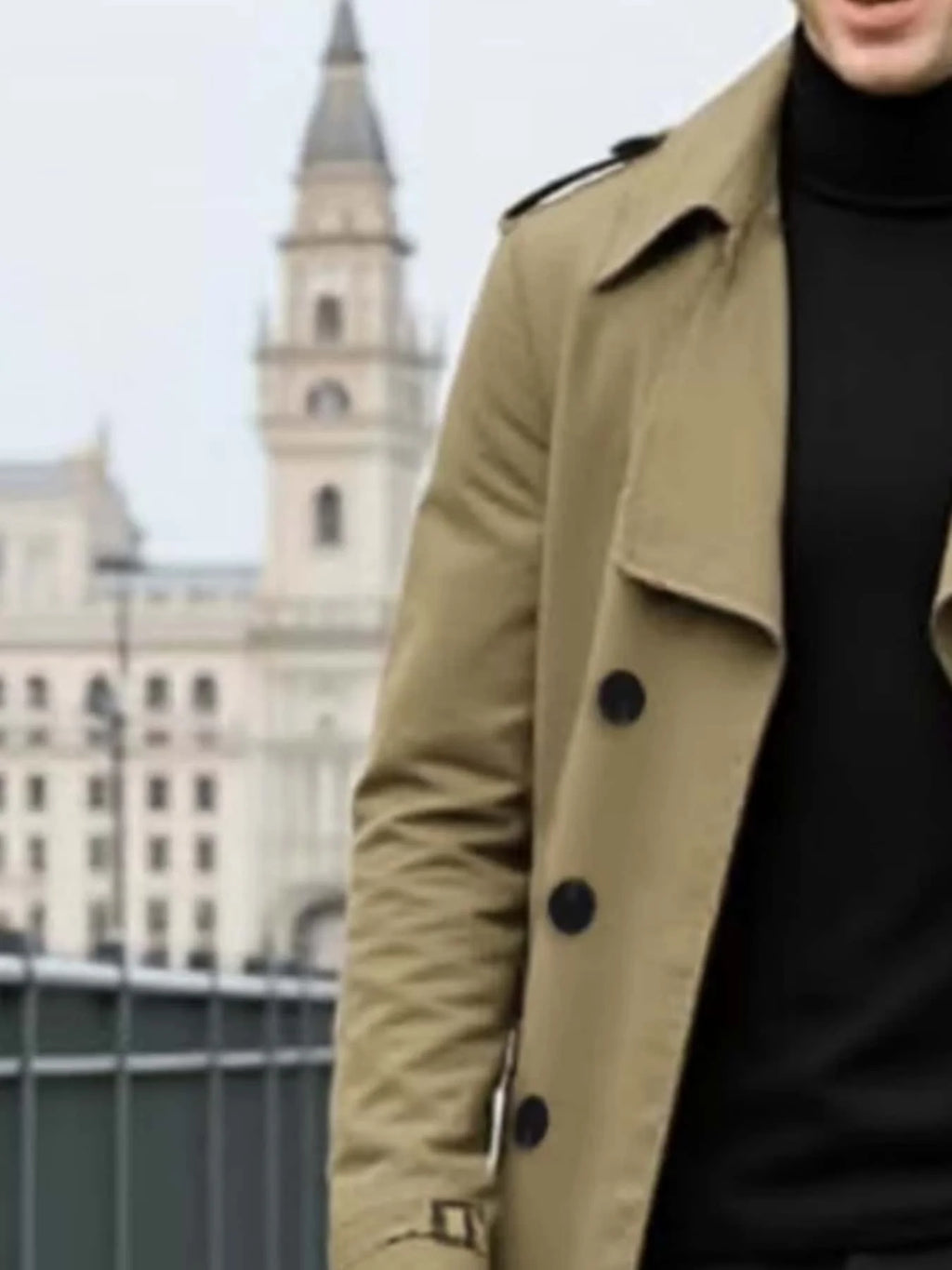 Men's Jacket Winter Thickened Trench Coat Double-Breasted Warm Jacket for Fashionable Wear Blazer