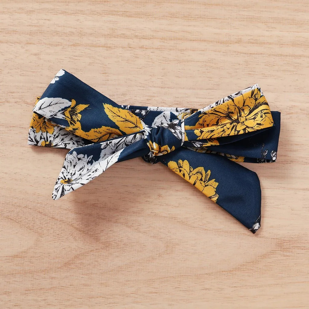 Newborn Baby Girls Clothing Set Infants Baby Girl Short Sleeve Bodysuit + Floral Pants with Bow + Headband 3PCS Outfit