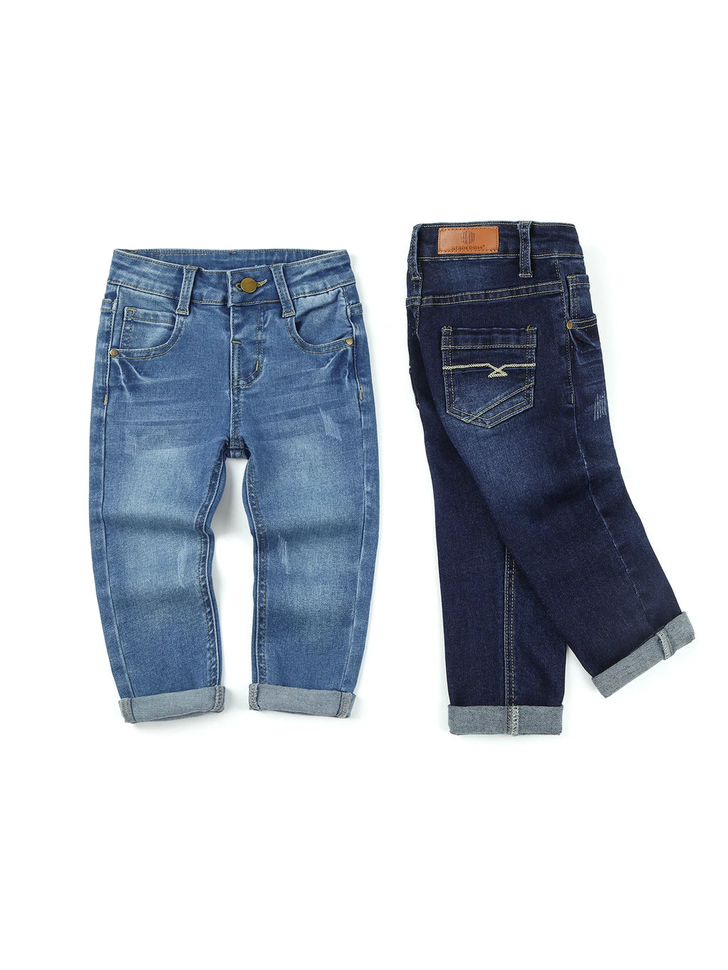 [Boys Denim Pants] Boys Casual Stretch Jeans Spring Autumn Youth Clothing Fashion Solid Trousers with Pocke
