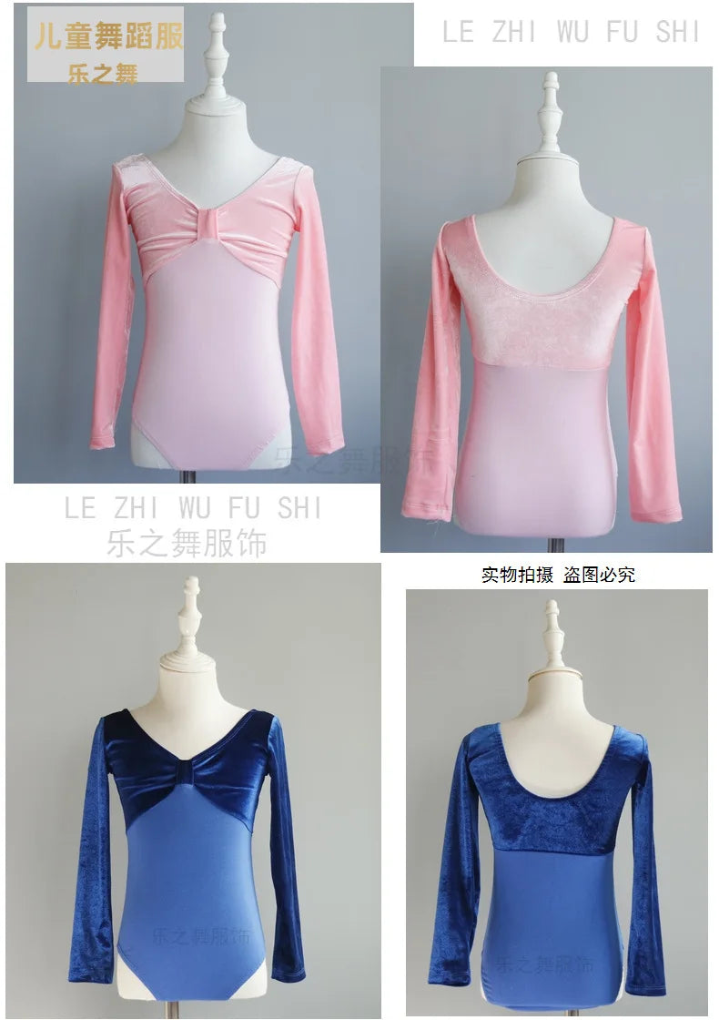 Girls' leotard ballet clothes for girls dance swimsuit Gymnastics leotard 2024 long sleeve ballet leotard Children's clothing
