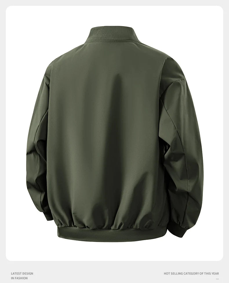 Men's Bomber Jacket Fashion Stylish Lightweight Windbreaker Spring Fall Casual Jackets for Men Outdoor Mens Coats