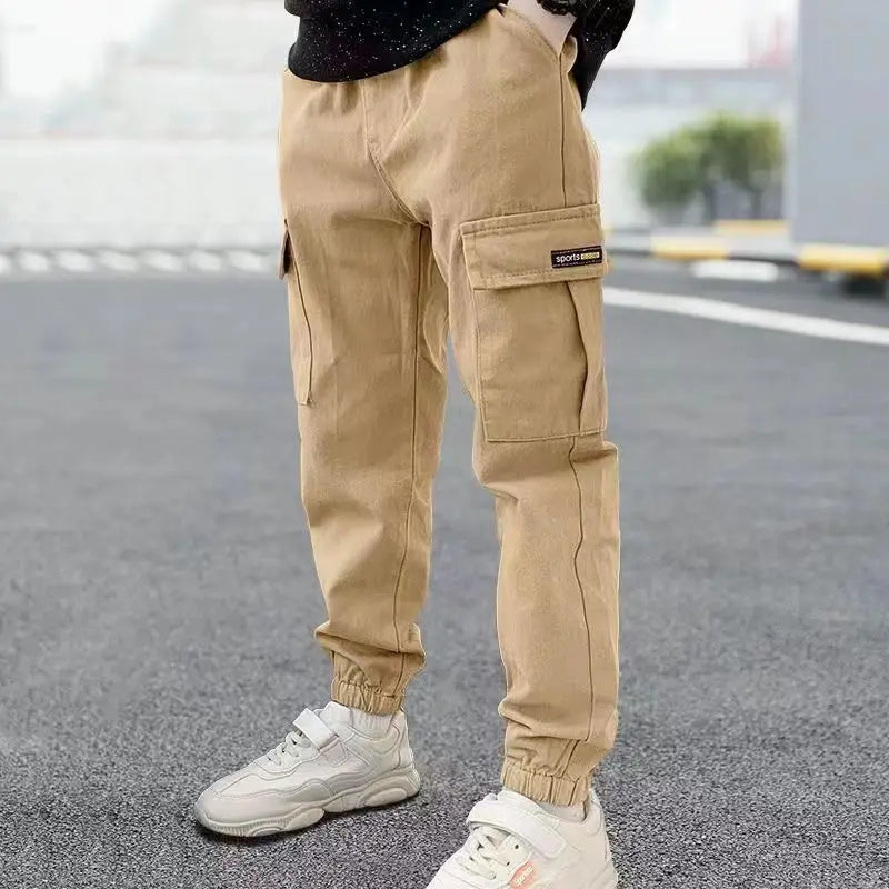 Boys Cargo Pants Spring Autumn Thick Boys Trousers Casual Kids Sport Pants Teenage Children Clothes For 5-12 Years Kids Clothing