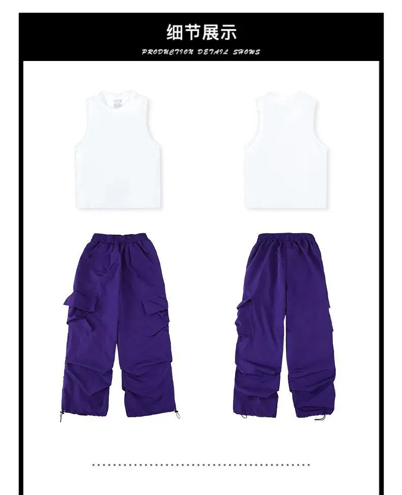 Girls Cargo Pants 5-14 Years Spring Fashion Children Loose Trousers Autumn Kids New Style Wide-leg Pants Girl Casual Clothing