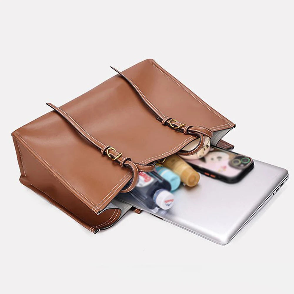 Large Capacity Tote Bags for Women Fashion Designer Shoulder Bag Soft PU Leather Women's Handbags Commuting Shopper Women Bag