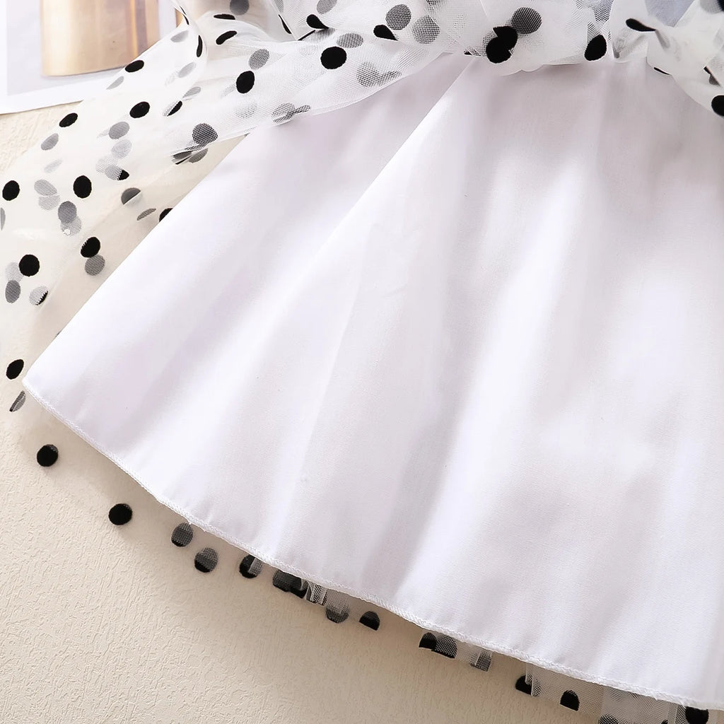 Girls Clothing Flying sleeve Dress Blue Polka Dot chiffon Children's Dress suitable for 1-6 Year old Girls Summer Dress