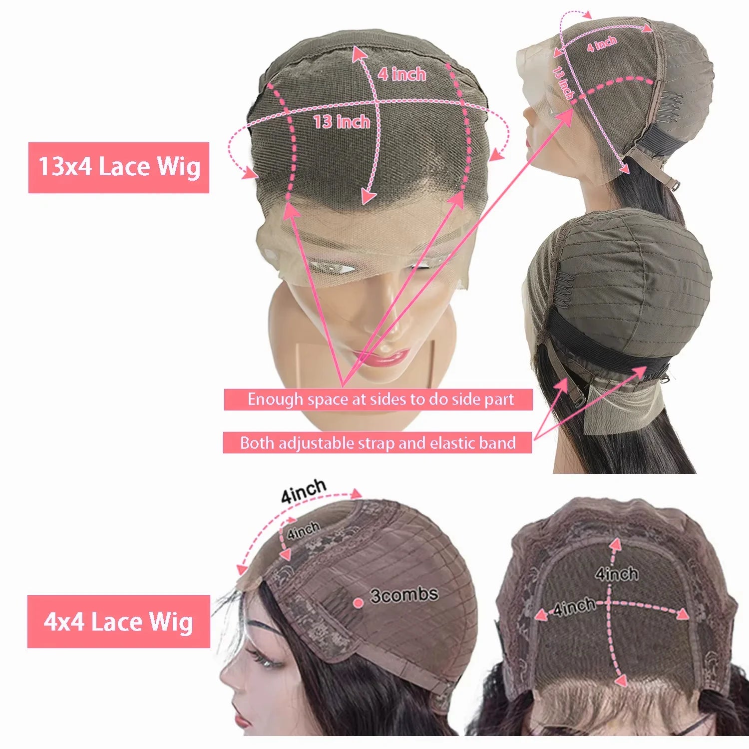 200 Density Straight 13X4 Lace Frontal Bob Wigs 100% Human Hair for Women Brazilian Remy Hair Pre Plucked Virgin Hair #1B 16inch