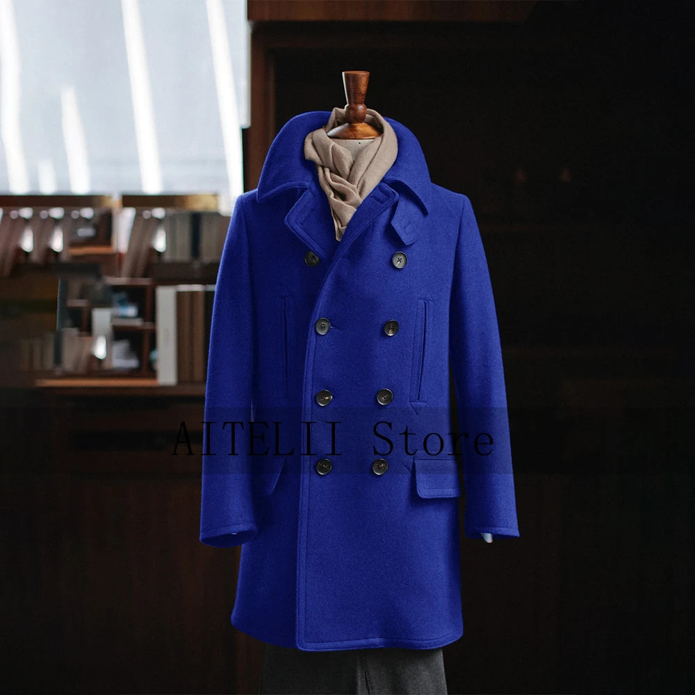 Woolen Coats for Men Men's Woolen Coat New in Suits & Blazers Mens Dress Jackets Man Men's Winter Clothes Mantel Suit Top Male