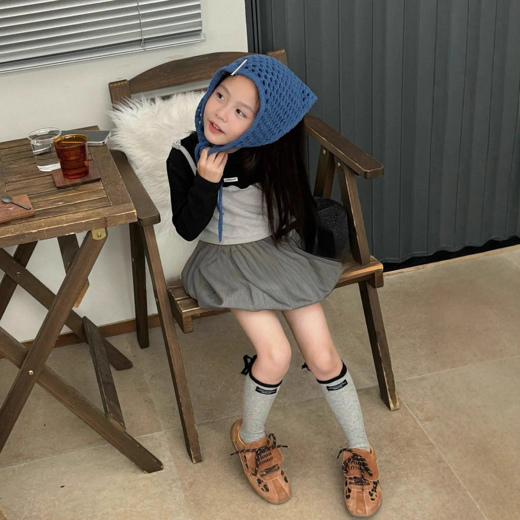 Girls Suit 2025 Autumn New Children's Clothing Girls Baby Fashion Fake Two Bottom Shirt Skirt Two Sets of Casual Simple Match