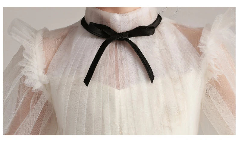 Children Clothing Green Dress for Girls 3 To 14 Year Elegant Formal Evening Dresses Long Luxury Cute Kid Wedding Party Ball Gown