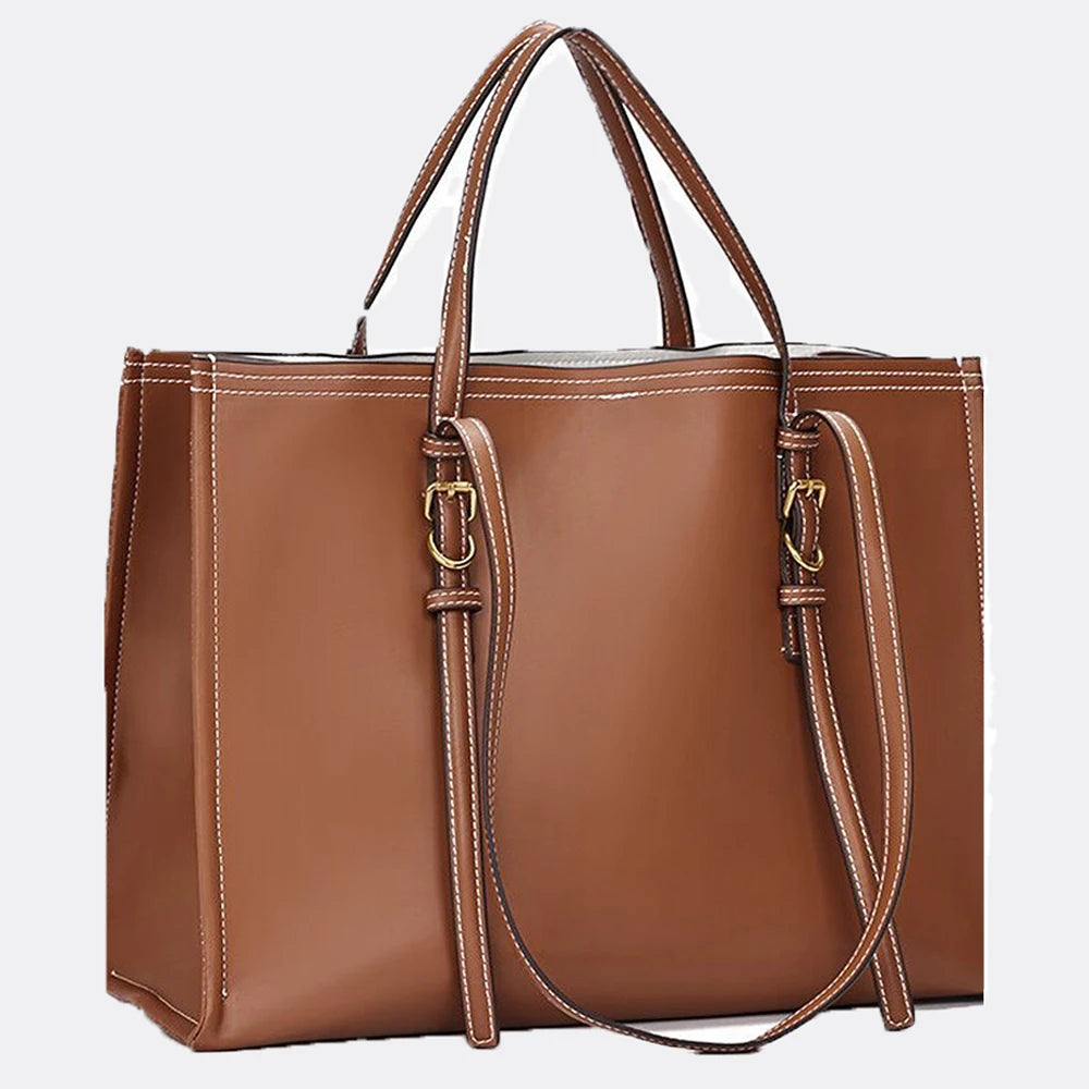 Large Capacity Tote Bags for Women Fashion Designer Shoulder Bag Soft PU Leather Women's Handbags Commuting Shopper Women Bag