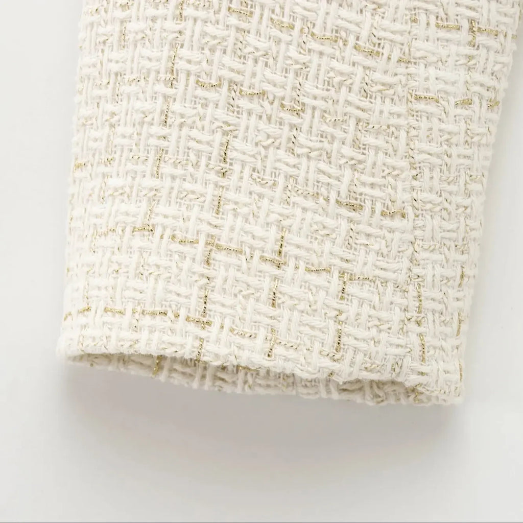 Women Tweed Single Breasted Elegant Jackets Coat Long Sleeve Plaid Jacket Woman Clothing Outdoor Clothes 2409113